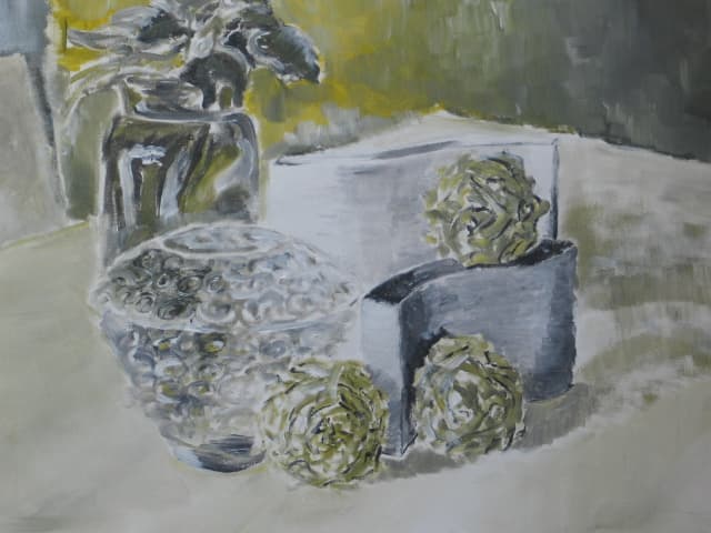 Glass and ceramic flower pots